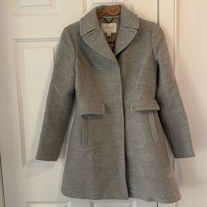 Banana Republic grey tweed wool blend pea coat